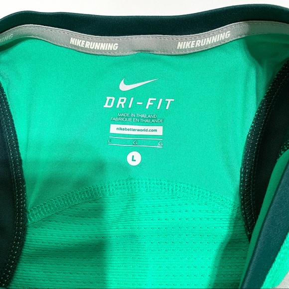 Nike Green Dri-Fit Sleeveless Running Tank Top Size Large - Picture 10 of 10